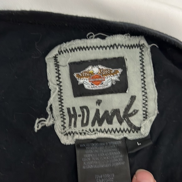 Black Harley Davison T-Shirt Embroidered With Gemstones - Picture 5 of 5